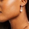 Thumbnail Image 3 of Cultured Pearl & White Lab-Created Sapphire Drop Earrings Sterling Silver