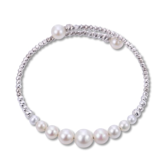 Graduated Cultured Pearl Bangle Sterling Silver