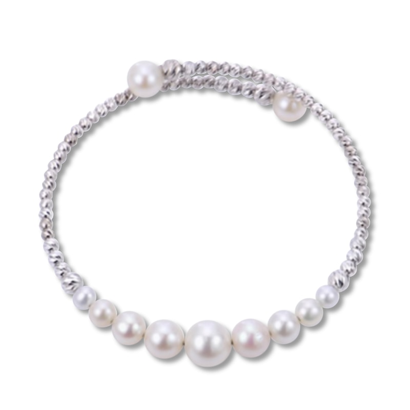 Main Image 1 of Graduated Cultured Pearl Bangle Sterling Silver