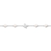 Thumbnail Image 2 of Cultured Pearl & Diamond Bracelet Sterling Silver 7.5"