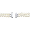 Thumbnail Image 3 of Cultured Pearl & White Lab-Created Sapphire Double Strand Bracelet Sterling Silver