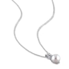 Thumbnail Image 3 of Cultured Pearl & Diamond Necklace 10K White Gold 18&quot;