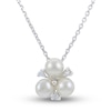 Thumbnail Image 1 of Cultured Pearl & White Lab-Created Sapphire Necklace Sterling Silver 18&quot;