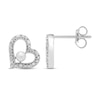 Thumbnail Image 2 of Neil Lane Diamond & Cultured Pearl Heart Earrings 1/8 ct tw Round/Baguette-Cut Sterling Silver