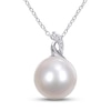 Thumbnail Image 1 of Cultured Pearl & Diamond Necklace Sterling Silver 18&quot;