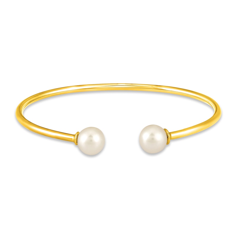 Main Image 1 of Cultured Pearl Cuff Bracelet 10K Yellow Gold