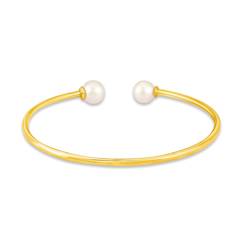 Main Image 2 of Cultured Pearl Cuff Bracelet 10K Yellow Gold