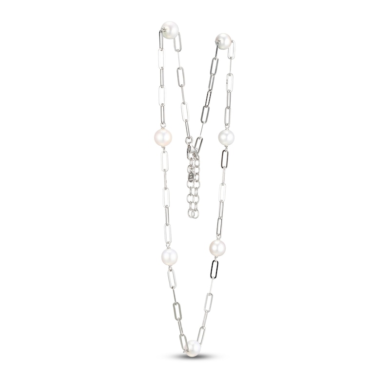 Main Image 2 of Cultured Pearl Necklace Sterling Silver 17&quot;
