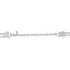 Thumbnail Image 4 of Cultured Pearl & White Lab-Created Sapphire Layered Necklace Sterling Silver 19&quot;