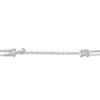 Thumbnail Image 4 of Cultured Pearl & Blue Lab-Created Sapphire Layered Necklace Sterling Silver 18&quot;