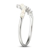 Thumbnail Image 3 of Cultured Pearl & White Lab-Created Sapphire Chevron Ring Sterling Silver
