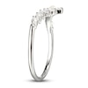 Thumbnail Image 4 of Cultured Pearl & White Lab-Created Sapphire Chevron Ring Sterling Silver
