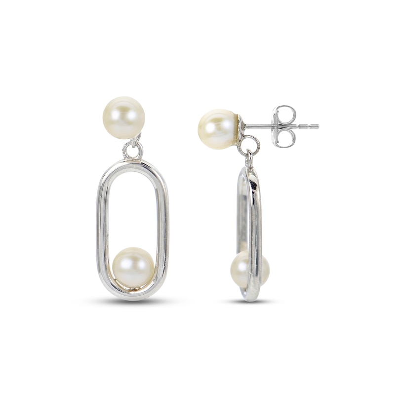 Cultured Pearl Drop Earrings Sterling Silver