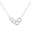 Thumbnail Image 1 of Cultured Pearl Oval Link Necklace Sterling Silver 18&quot;