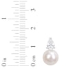 Thumbnail Image 2 of Cultured Pearl & White Lab-Created Sapphire Earrings Sterling Silver