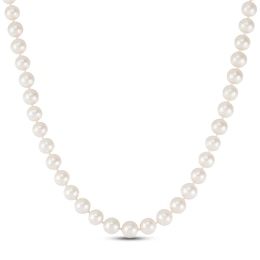 Cultured Pearl Strand Necklace 10K Yellow Gold 20&quot;