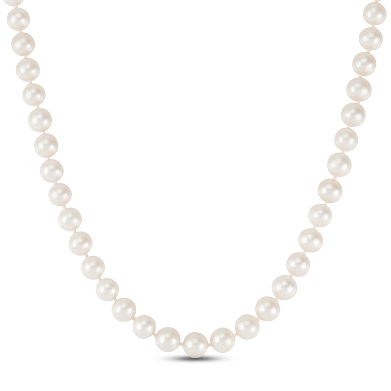 Cultured Pearl Strand Necklace 10K Yellow Gold 20"