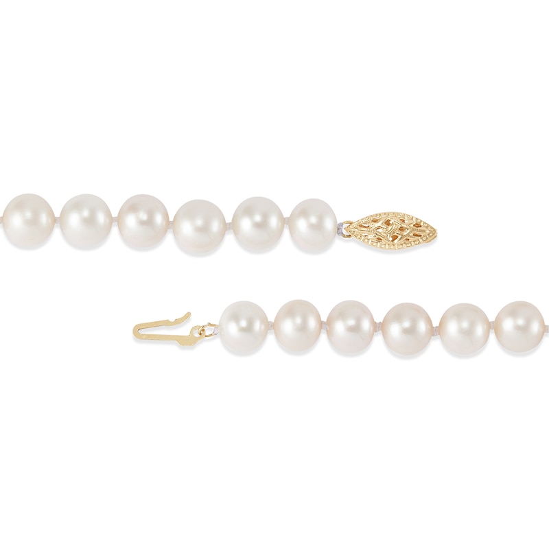 Cultured Pearl Strand Necklace 10K Yellow Gold 20"