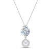 Thumbnail Image 1 of Cultured Pearl Multi-Stone Necklace Sterling Silver 18&quot;