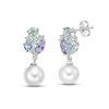 Thumbnail Image 0 of Cultured Pearl Multi-Stone Dangle Earrings Sterling Silver