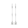 Thumbnail Image 2 of Cultured Pearl & White Lab-Created Sapphire Drop Earrings Sterling Silver