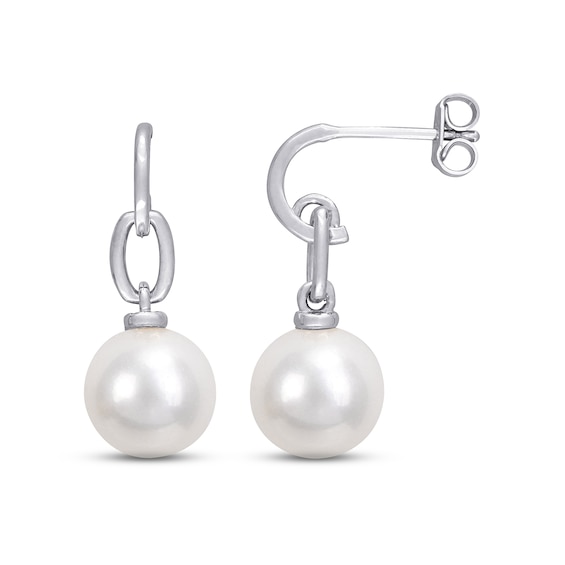 Cultured Pearl Drop Earrings Sterling Silver