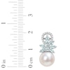 Thumbnail Image 1 of Freshwater Cultured Pearl, Aquamarine & Diamond Earrings 1/10 ct tw Sterling Silver