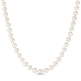 Cultured Pearl Strand Necklace 10K Yellow Gold 22&quot;