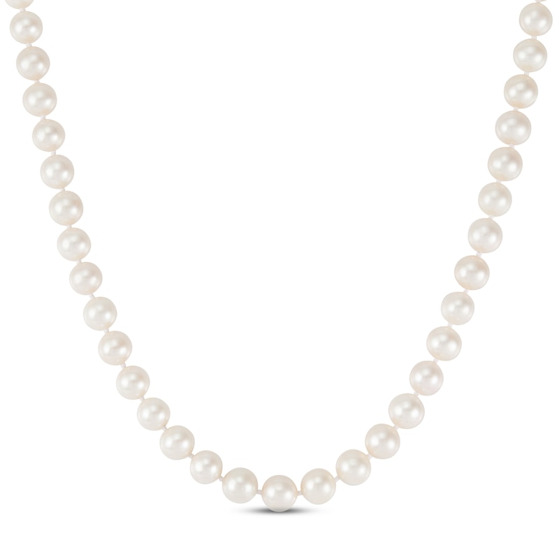 Main Image 1 of Cultured Pearl Strand Necklace 10K Yellow Gold 22&quot;
