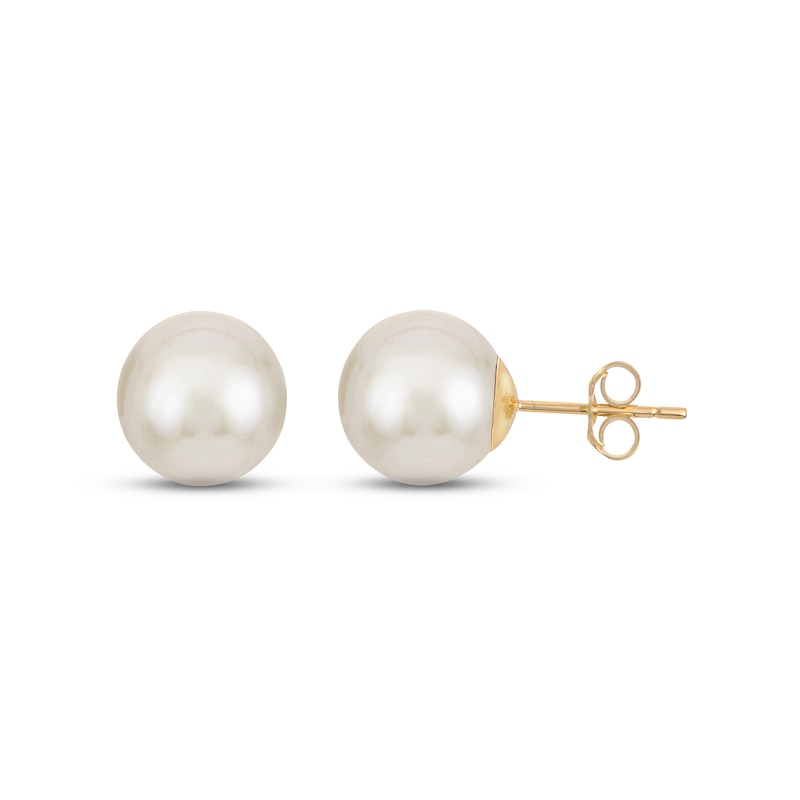 Main Image 1 of Freshwater Cultured Pearl Stud Earrings 14K Yellow Gold