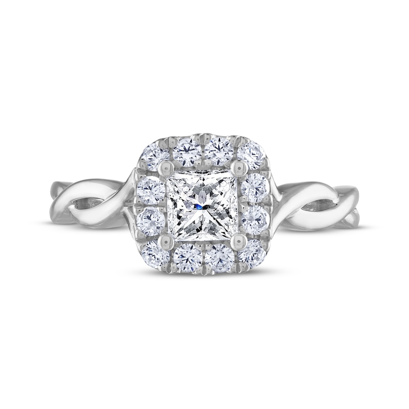 THE LEO Diamond Princess-Cut Engagement Ring 3/4 ct tw 14K White Gold