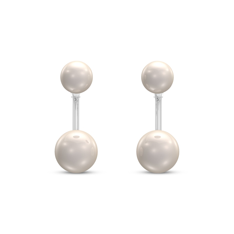 Main Image 2 of Cultured Pearl Front-Back Earrings Sterling Silver