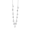 Thumbnail Image 2 of Cultured Pearl & White Lab-Created Sapphire Dangle Station Necklace Sterling Silver 18&quot;