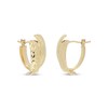 Thumbnail Image 0 of Italian Brilliance Diamond-Cut Asymmetric Hoop Earrings 14K Yellow Gold