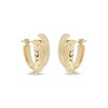 Thumbnail Image 1 of Italian Brilliance Diamond-Cut Asymmetric Hoop Earrings 14K Yellow Gold