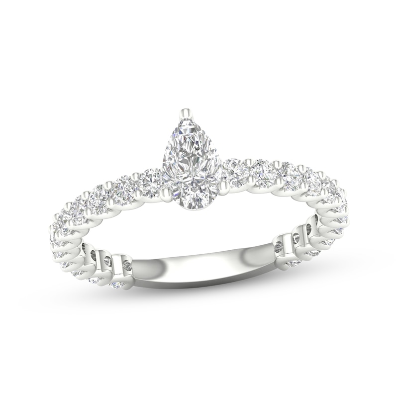 Main Image 1 of Pear-Shaped Diamond Engagement Ring 1-1/4 ct tw 14K White Gold