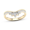 Thumbnail Image 1 of Now + Forever Marquise & Round-Cut Diamond Contour Anniversary Band 1/3 ct tw 14K Yellow Gold