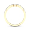 Thumbnail Image 4 of Now + Forever Marquise & Round-Cut Diamond Contour Anniversary Band 1/3 ct tw 14K Yellow Gold
