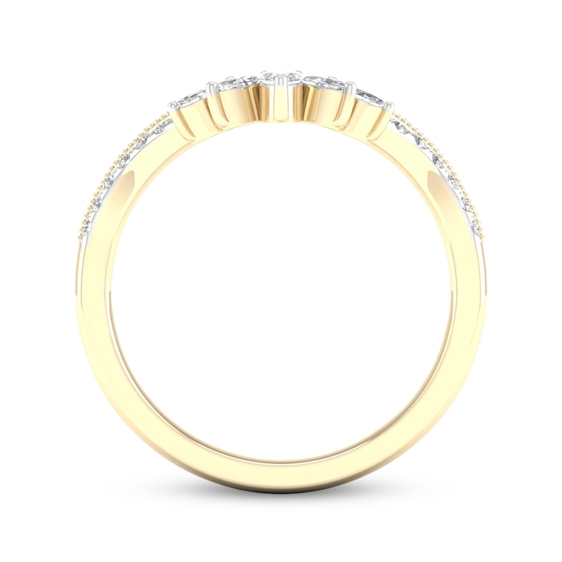 Main Image 4 of Now + Forever Marquise & Round-Cut Diamond Contour Anniversary Band 1/3 ct tw 14K Yellow Gold