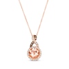 Thumbnail Image 1 of Le Vian Chocolate Twist Morganite Necklace 1/3 ct tw Diamonds 14K Strawberry Gold 19&quot;