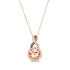 Thumbnail Image 0 of Le Vian Chocolate Twist Morganite Necklace 1/3 ct tw Diamonds 14K Strawberry Gold 19"