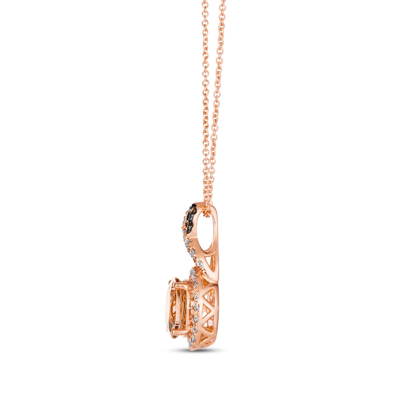 Main Image 2 of Le Vian Chocolate Twist Morganite Necklace 1/3 ct tw Diamonds 14K Strawberry Gold 19&quot;