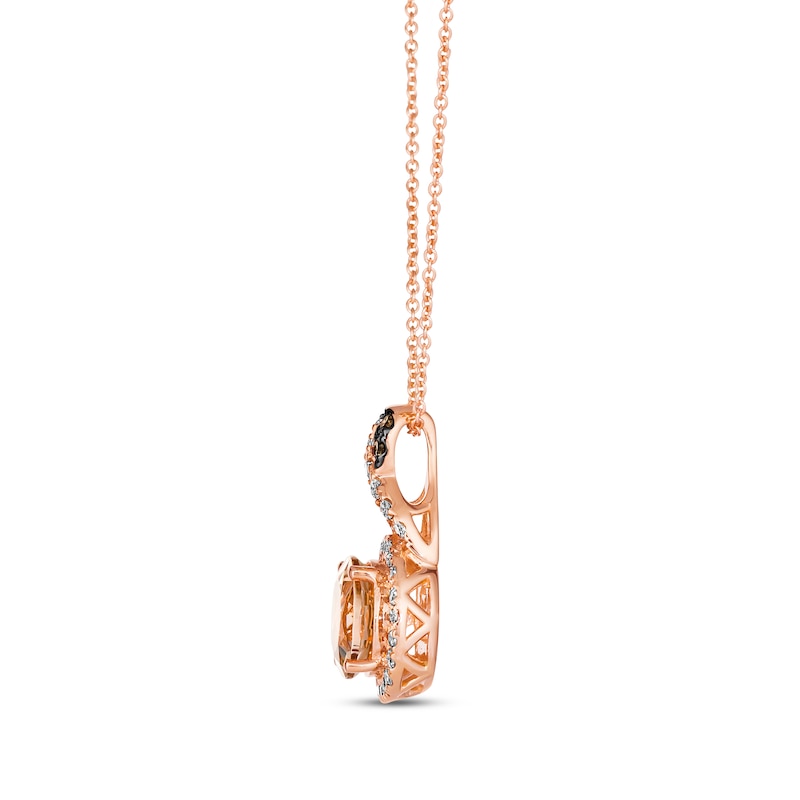 Le Vian Chocolate Twist Morganite Necklace 1/3 ct tw Diamonds 14K Strawberry Gold 19"