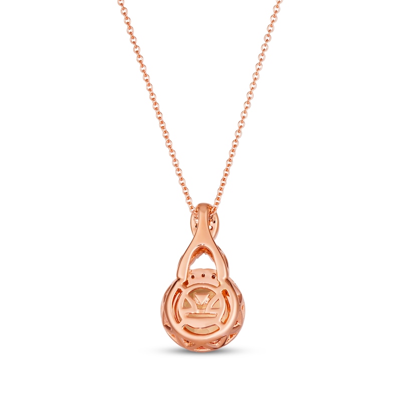 Main Image 3 of Le Vian Chocolate Twist Morganite Necklace 1/3 ct tw Diamonds 14K Strawberry Gold 19&quot;