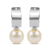 Thumbnail Image 2 of Cultured Pearl Huggie Hoop Earrings Sterling Silver