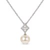 Thumbnail Image 1 of Cultured Pearl Drop Shimmer Necklace Sterling Silver 18&quot;