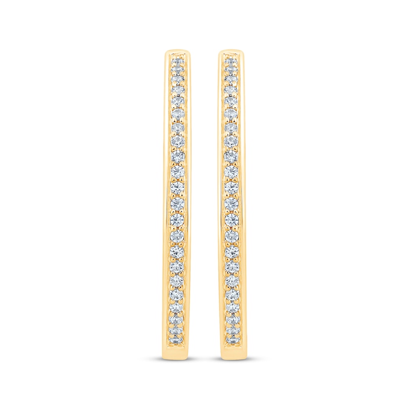 Unstoppable Love Diamond Channel Double Hoop Earrings 1/2 ct tw 10K Yellow Gold