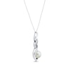 Thumbnail Image 1 of Cultured Pearl & White Lab-Created Sapphire Twist Necklace Sterling Silver 18"