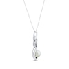 Thumbnail Image 2 of Cultured Pearl & White Lab-Created Sapphire Twist Necklace Sterling Silver 18&quot;
