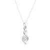 Thumbnail Image 2 of Cultured Pearl & White Lab-Created Sapphire Twist Necklace Sterling Silver 18"